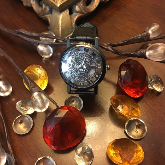 Men's Steampunk Stainless Steel Quartz Wrist Watch - Picture 6 of 8